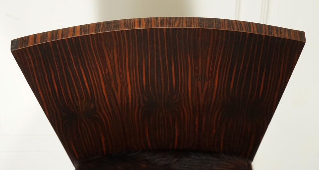 ART DECO STYLE THEODORE ALEXANDER OFFICE SIDE CHAIR WITH PONY HIDE SEAT