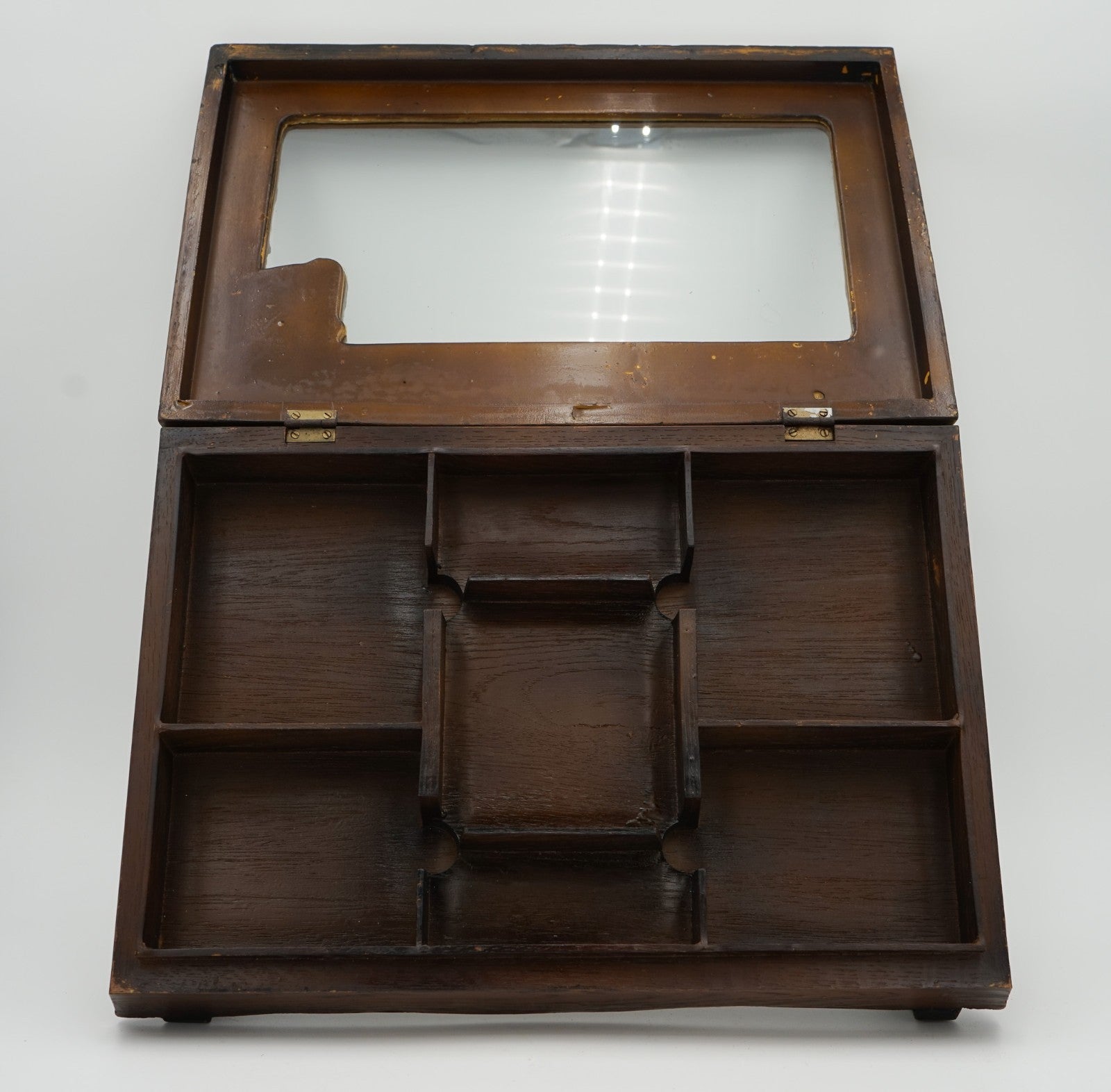 ANTIQUE ANGLO DUTCH CIGAR CO. WILLEM II OAK GLAZED SHOP COUNTER DISPLAY CABINET