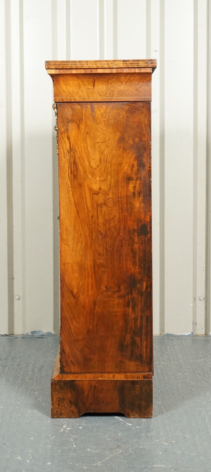 19TH CENTURY VICTORIAN BURR WALNUT MARQUETRY PIER GLAZED CABINET