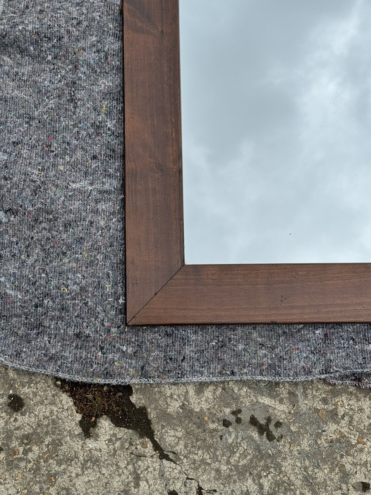 1970's VINTAGE OAK MIRROR J1