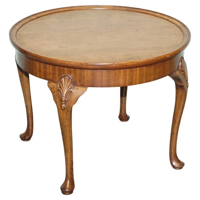 1930s WARING & GILLOW WALNUT ROUND SIDE TABLE QUEEN ANNE STYLE