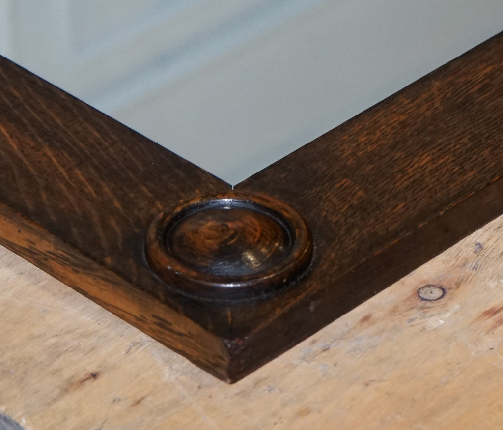 ANTIQUE CIRCA 1900 JACOBEAN STYLE PAIR OF RECTANGULAR WALL MIRRORS