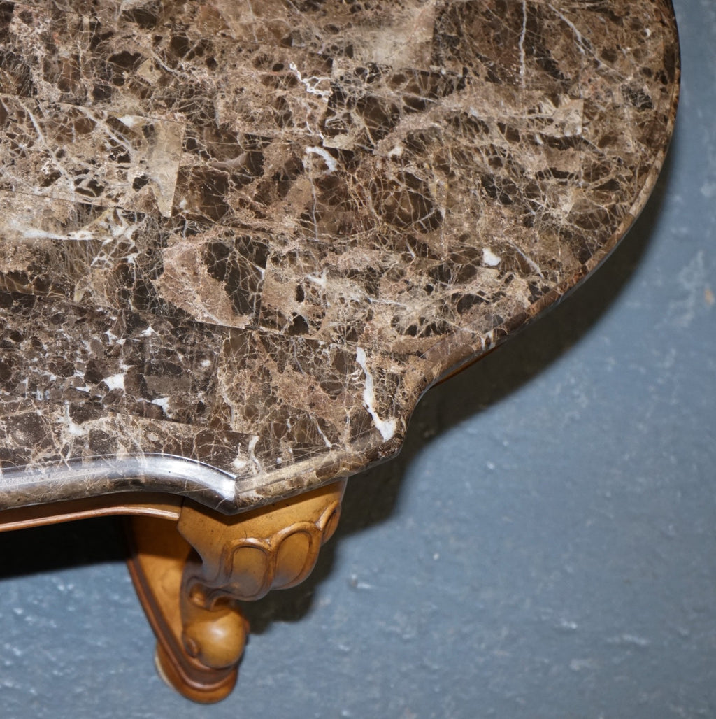 VINTAGE FRENCH STYLE COFFEE TABLE WITH FAUX MABRLE TOP