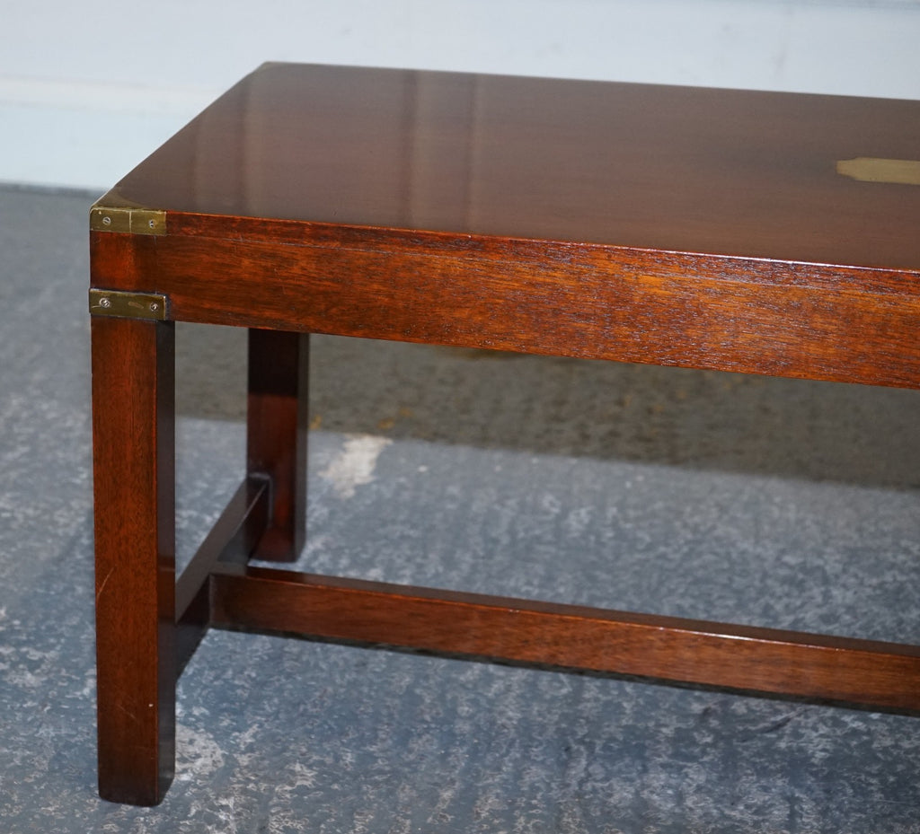 RESTORED VINTAGE HARRODS REH KENNEDY MILiTARY CAMPAIGN COFFEE TABLE