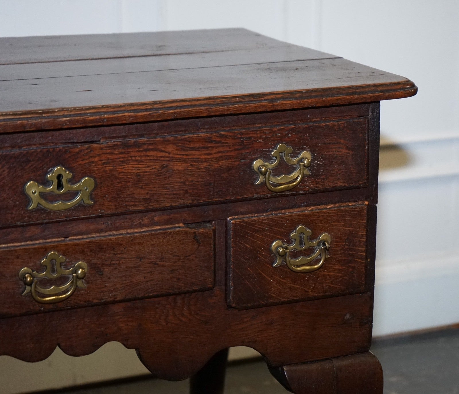 ANTIQUE 18TH CENTRY ENGLISH GEORGIAN GEORGE II OAK SMALL DESK NIGHTSTAND LOWBOY