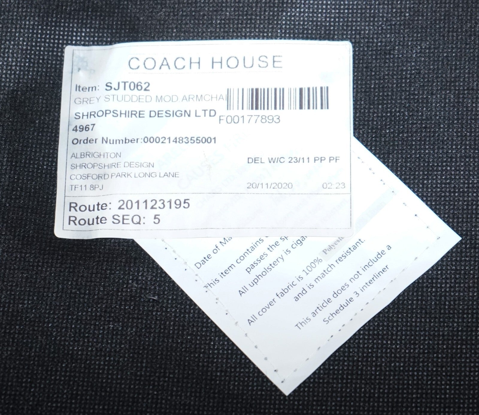 CONTEMPORARY COACH HOUSE GREY LEATHER ROUND BACK ARMCHAIRS WiTH STUDS