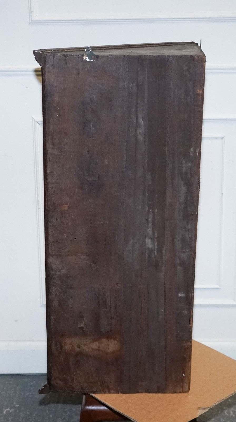 GEORGIAN CORNER HANGING DISPLAY CABINET BOOKCASE GLAZED DOOR DRAWER INSIDE