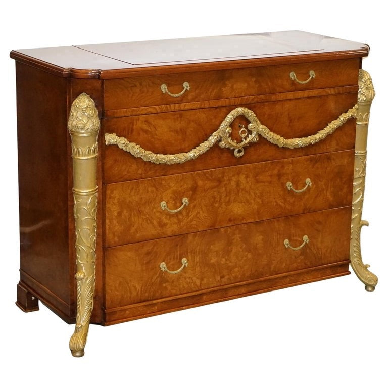 LARGE FAUX CHEST OF DRAWERS HIDDEN TV CABINET FRENCH EMPIRE STYLE