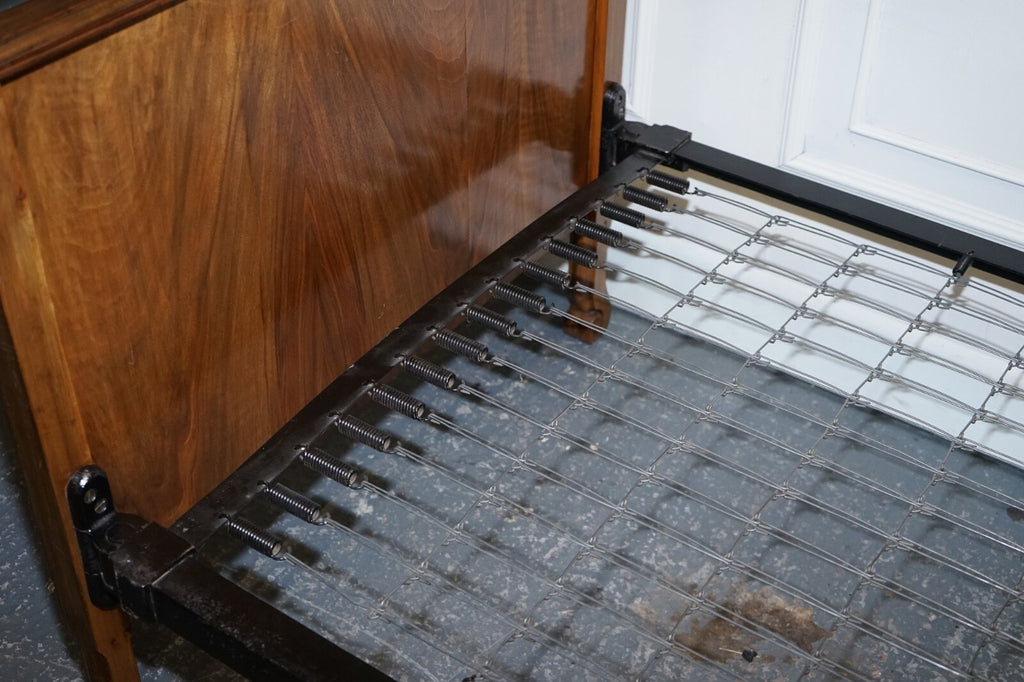 ART DECO BURR WALNUT DECORATIVE INLAID PANELS SINGLE BED (1/2)