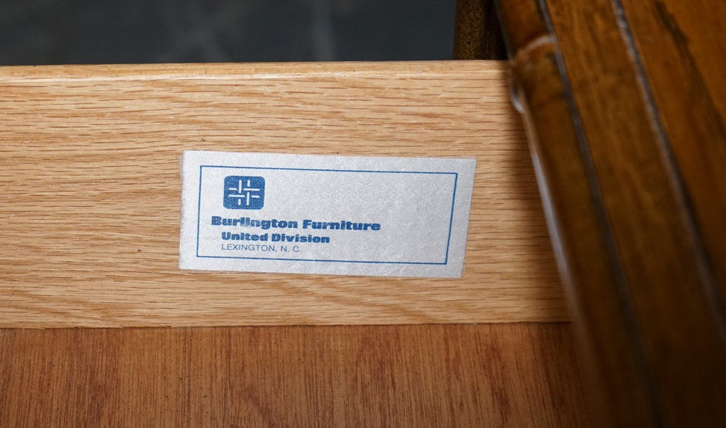 VINTAGE AMERICAN FAUX BAMBOO STYLE DISPLAY CABINET BOOKCASE BY BURLINGTON