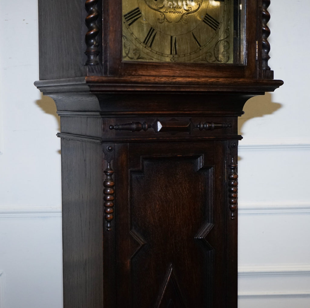 ANTIQUE ENGLISH ARTS & CRAFTS 8 DAY LONGCASE GRANDFATER CLOCK BY MAPLE LONDON