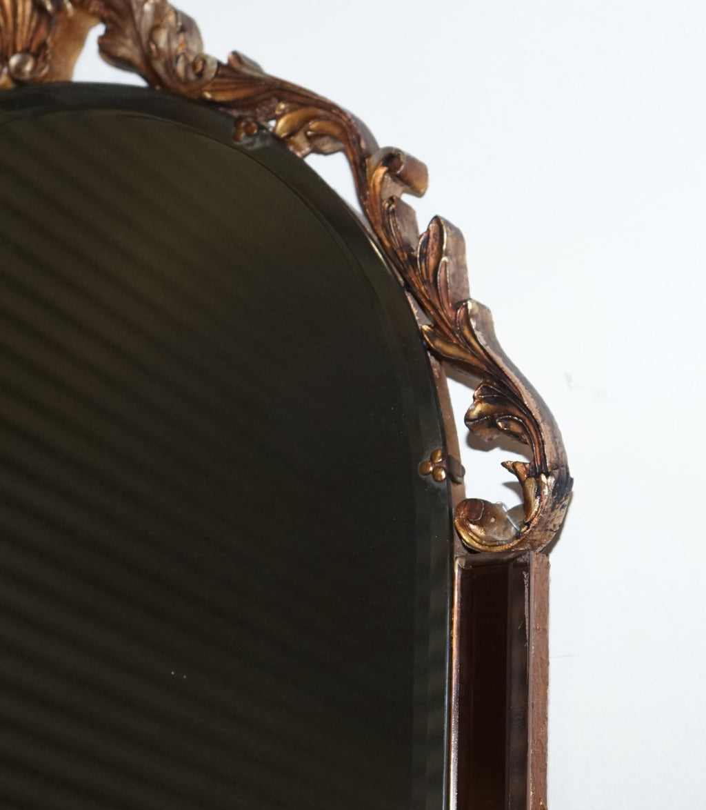 VINTAGE 1960'S ART DECO STYLE MIRROR WITH BEVELED PEACH GLASS PANELS BY ATSONEA
