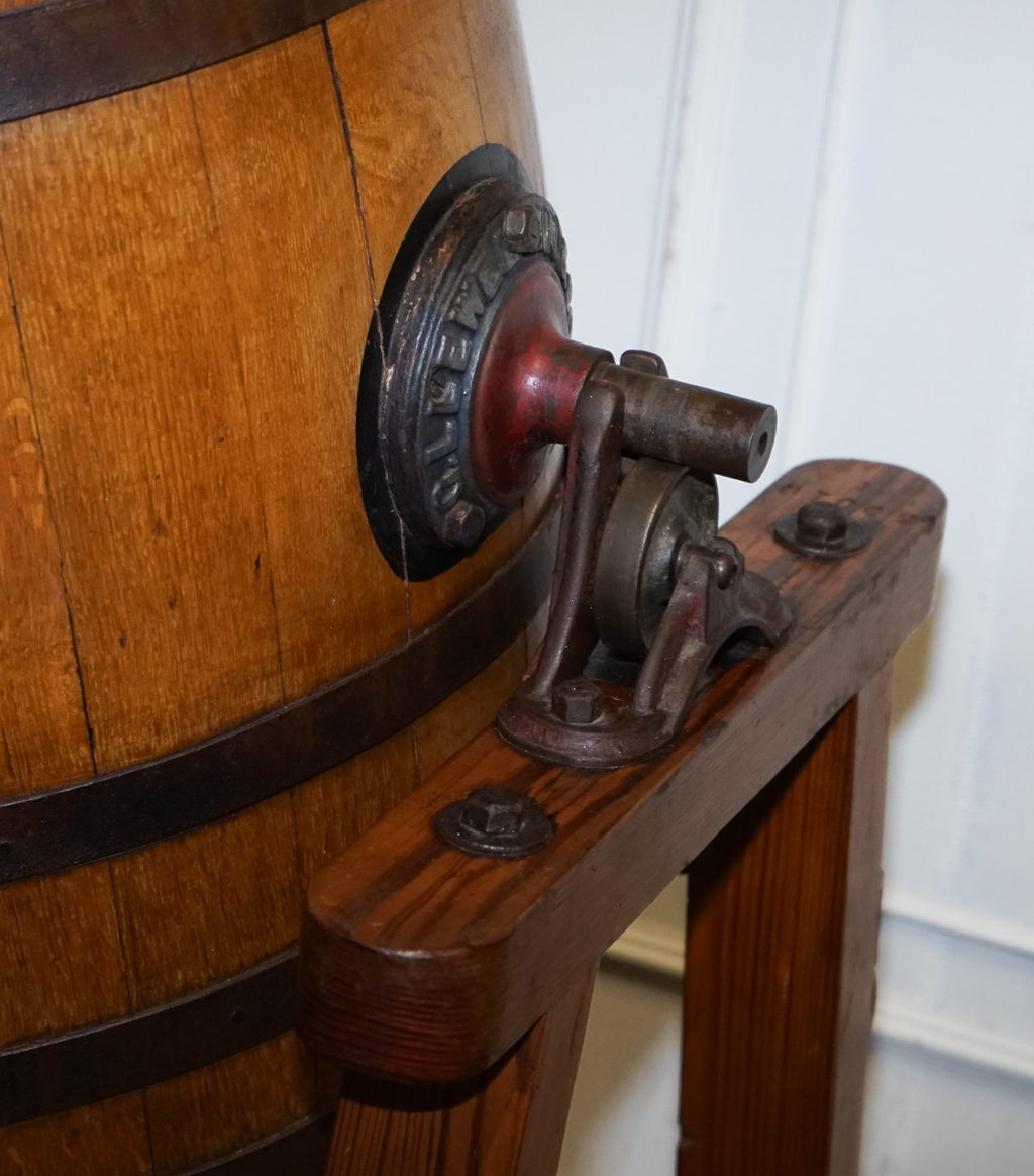 ANTIQUE VICTORIAN CIRCA 1885 ENGLISH G. LLEWELLIN & SONS BUTTER CHURN