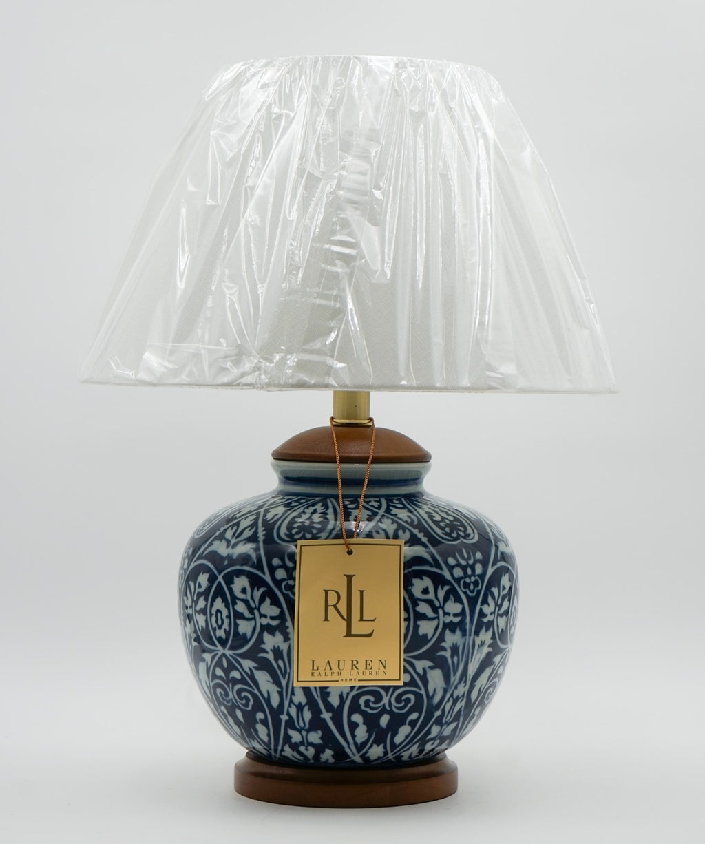 PAIR OF RALPH LAUREN EX DISPLAY CERAMIC TABLE LAMPS INCLUDING SHADES (1/2)