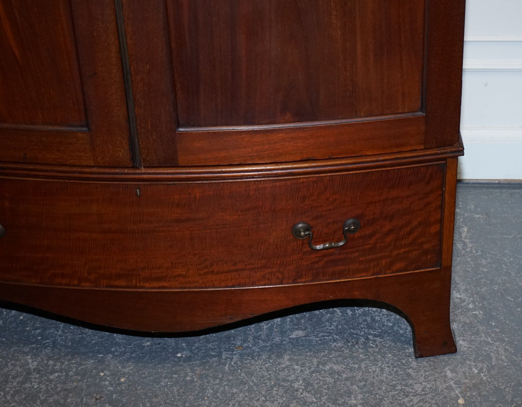 ANTIQUE ENGLISH GEORGE III LINEN PRESS CONVERTED TO WARDROBE