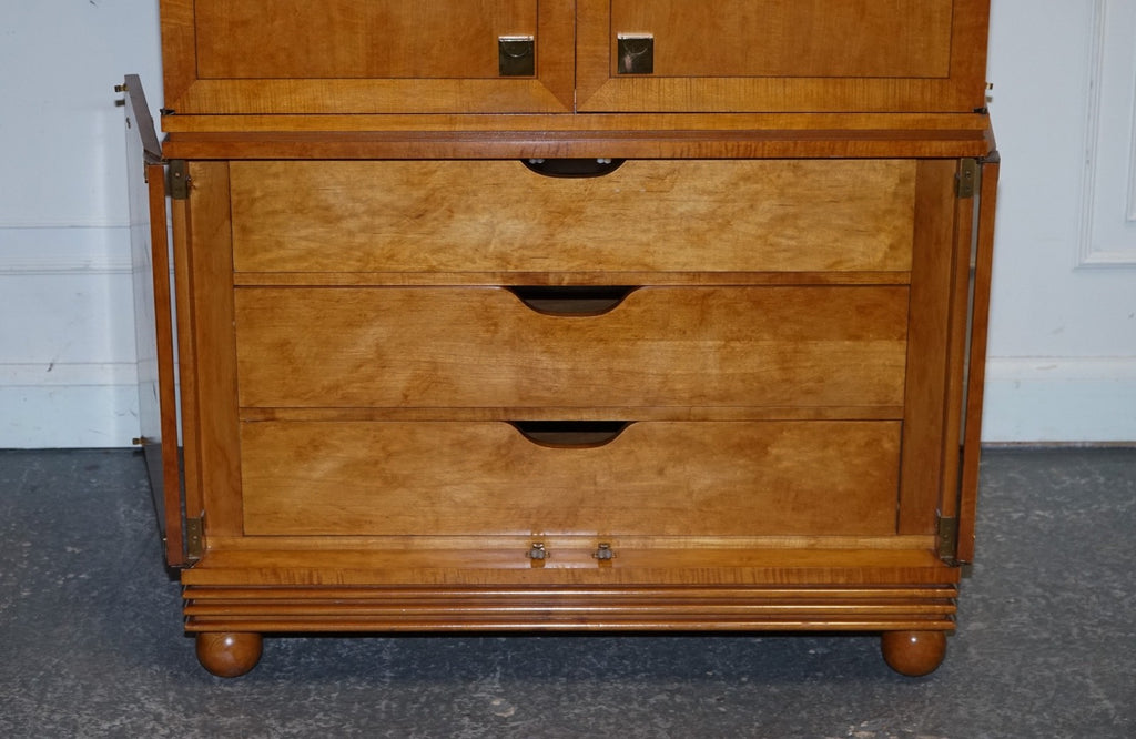 AMERICAN HICKORY WHITE GENESIS BIEDERMEIER SATIN WOOD ARMOIRE OR TV CABINET