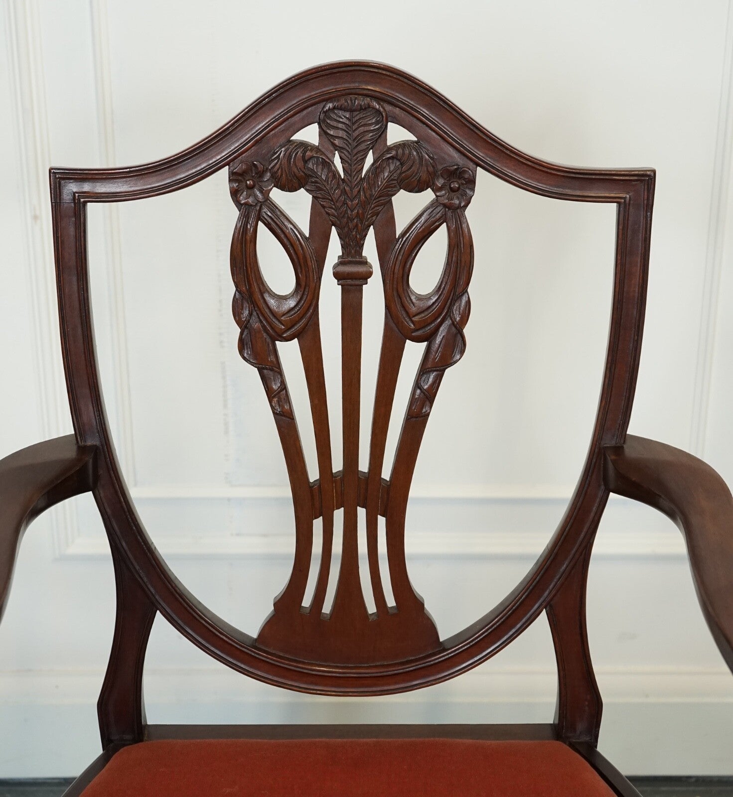LOVELY PAIR OF VICTORIAN HEPPLEWHITE CARVER HALLWAY SIDE CHAIRS FEATHER FILLED