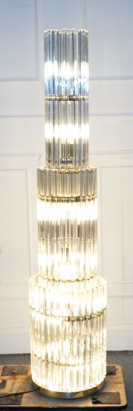 STUNNING LARGE MURANO GLASS  EICHHOLTZ ELDORADO ART DECO STYLE FLOOR LAMP