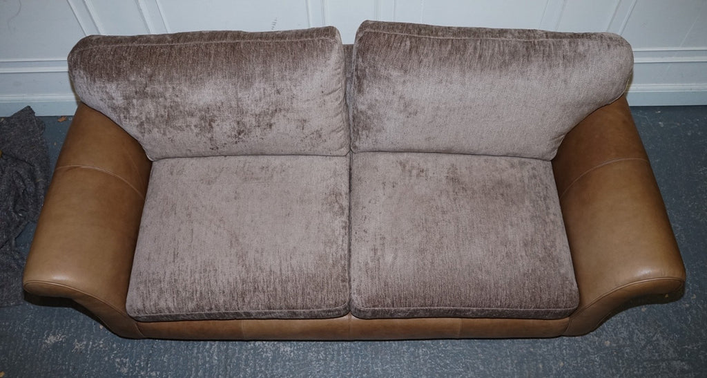 VINTAGE ALEXANDER & JAMES BLAKE 3 SEATER LEATHER & FABRIC SOFA RRP £2,240