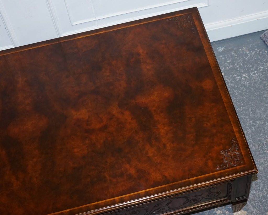 STUNNING AMERICAN THEODORE ALEXANDER COFFEE TABLE TWO DRAWERS & BUTLER TRAYS