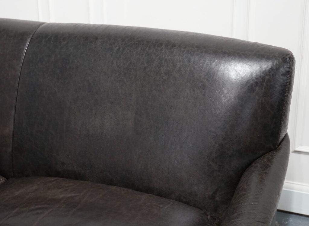 EXQUISITE HOWARD STYLE HERITAGE GREY LEATHER SOFA (1/2) J1