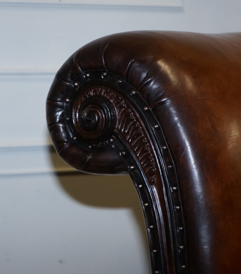 KINGSIZE HAND DYED LEATHER BONAPARTE CARVED BED AND SO TO BED RRP £14,000