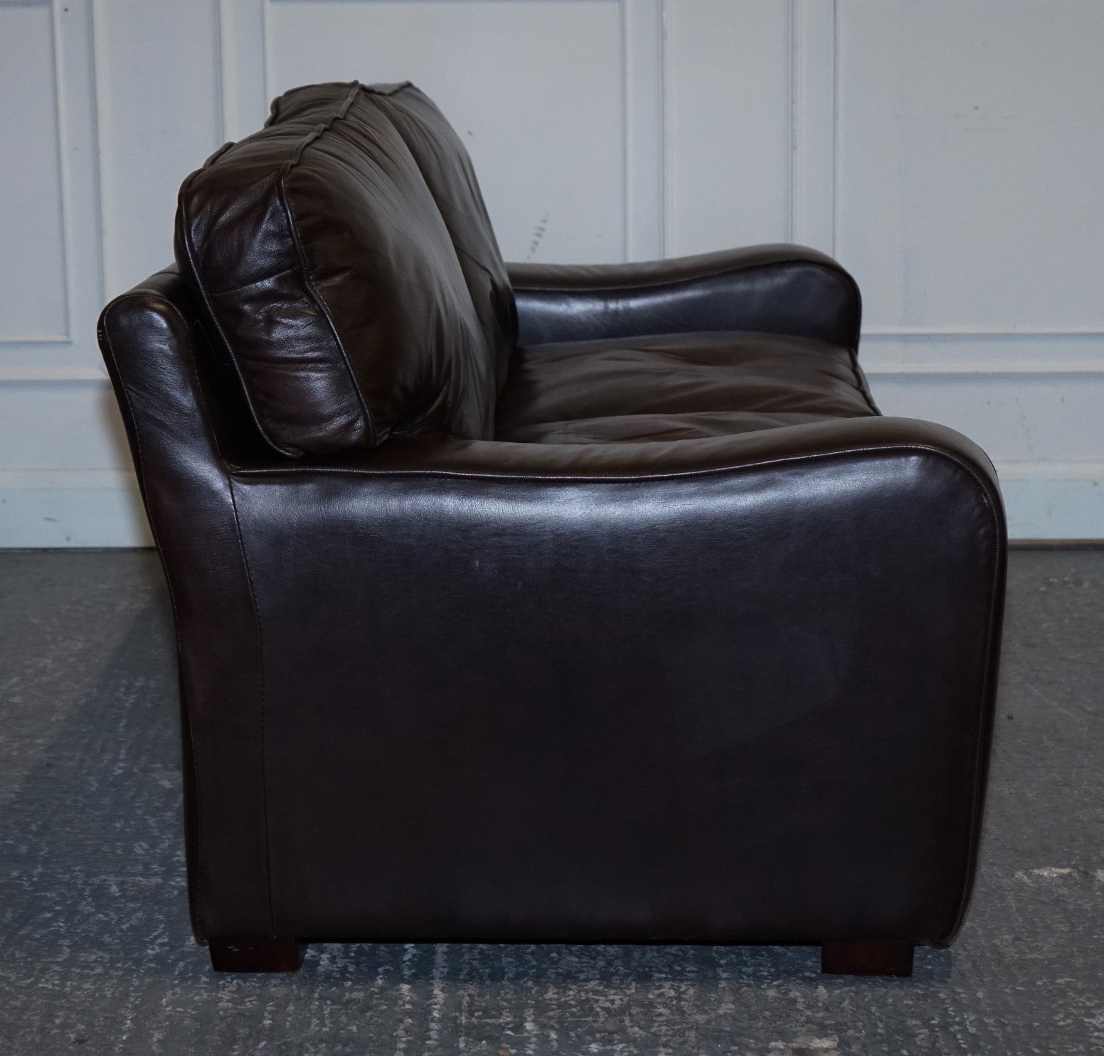 LOVELY VINTAGE CLUB BROWN LEATHER TWO TO THREE SOFA
