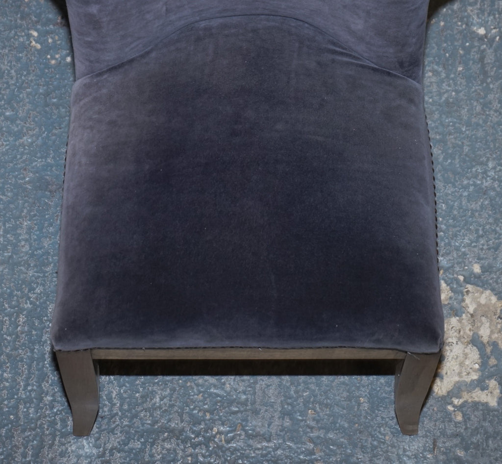 VINTAGE HALO RICHMOND SINGLE DESK OR DINING CHAIR NAVY VELVET FABRIC WITH STUDS