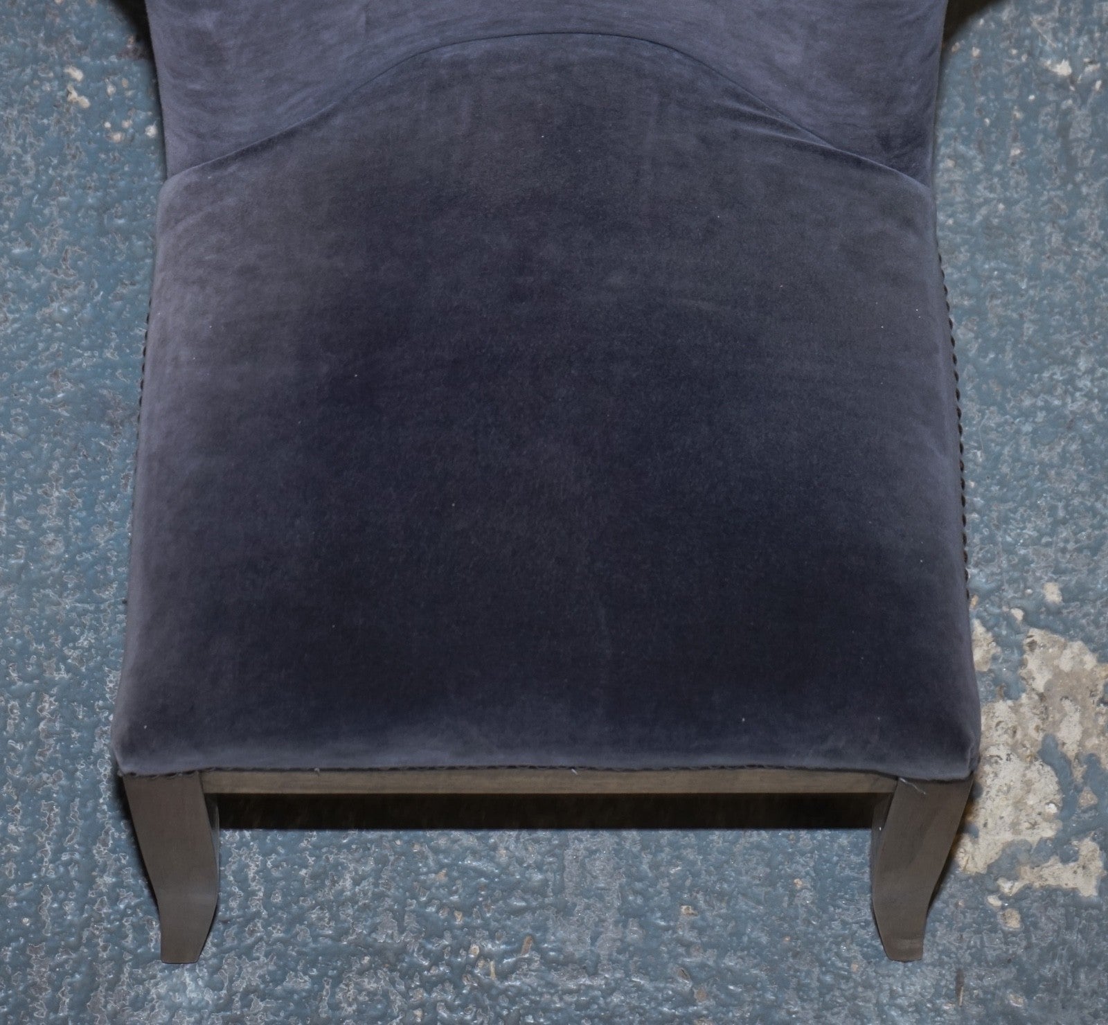 VINTAGE HALO RICHMOND SINGLE DESK OR DINING CHAIR NAVY VELVET FABRIC WITH STUDS
