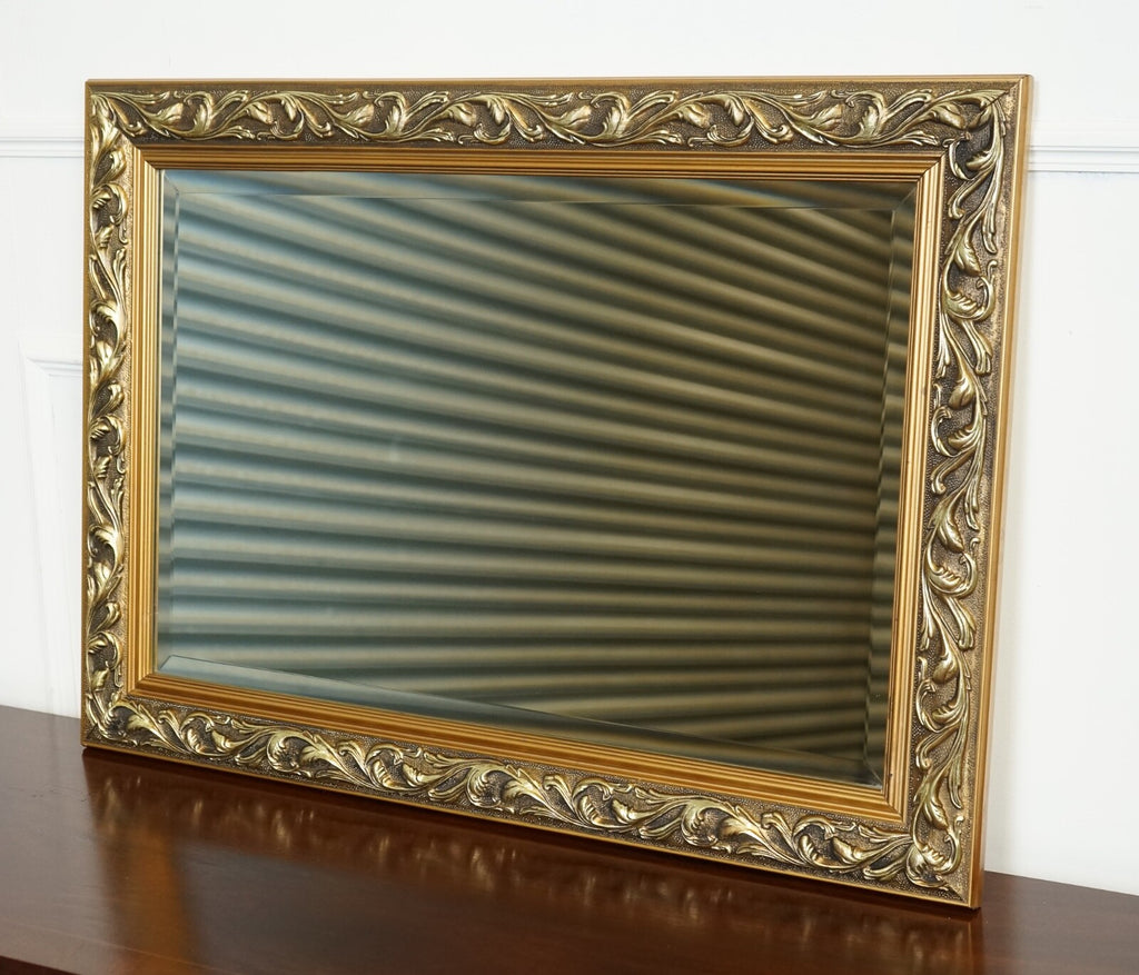 BEAUTIFUL VINTAGE CUSHIONED GILTWOOD BEVELLED MIRROR