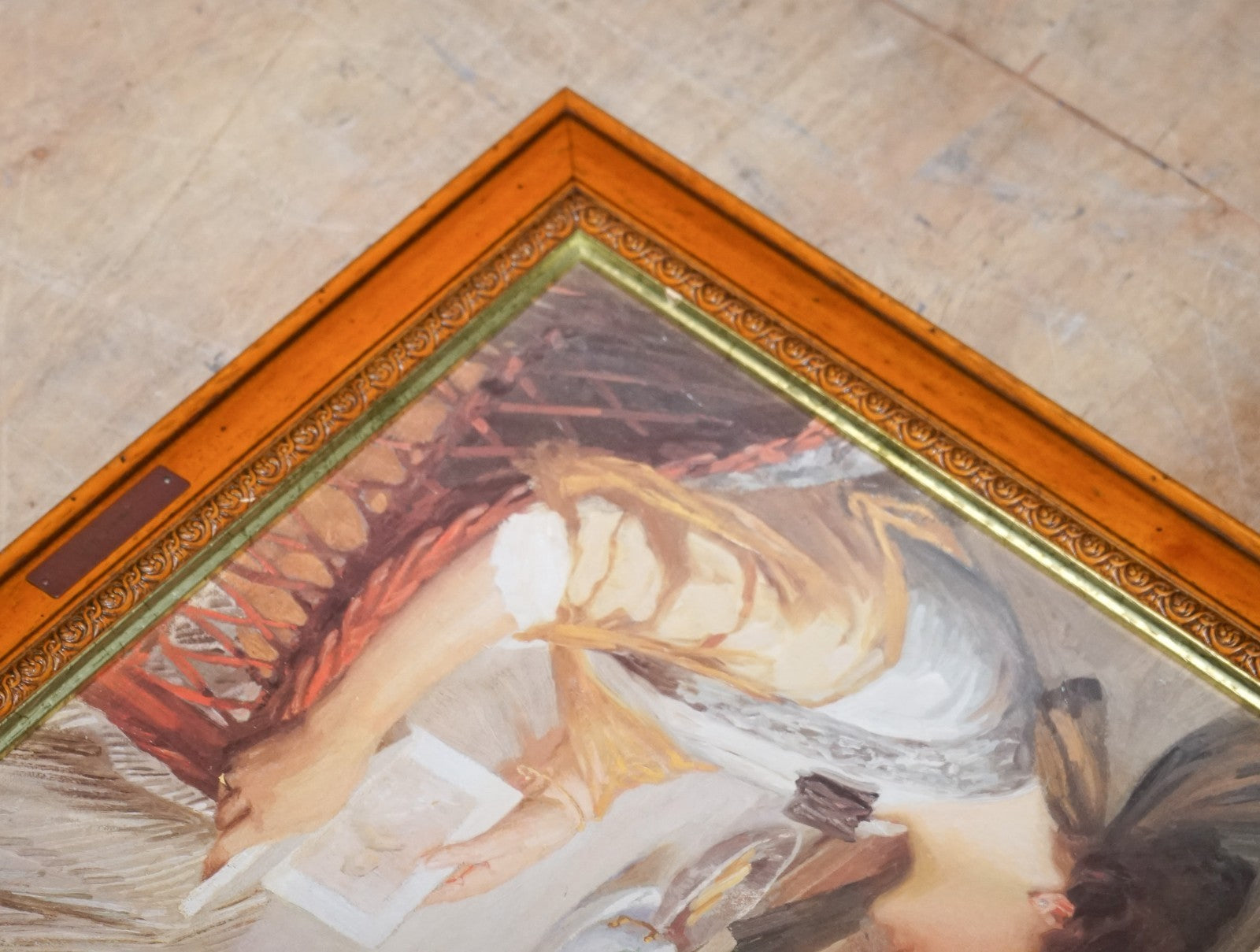 VINTAGE PRINT PAINTING ''SUMMER DAYS'' BY ROBERT STUBNER WOODEN FRAME 63 X 52 CM