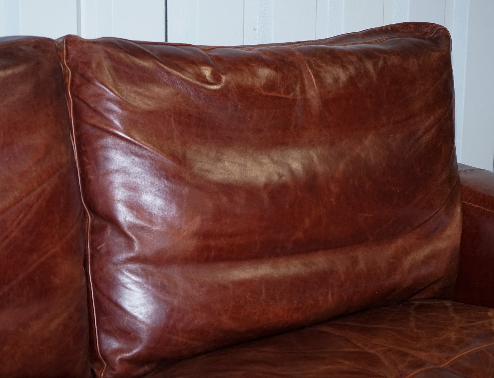 VINTAGE BROWN LEATHER TWO TO THREE SEATER SOFA