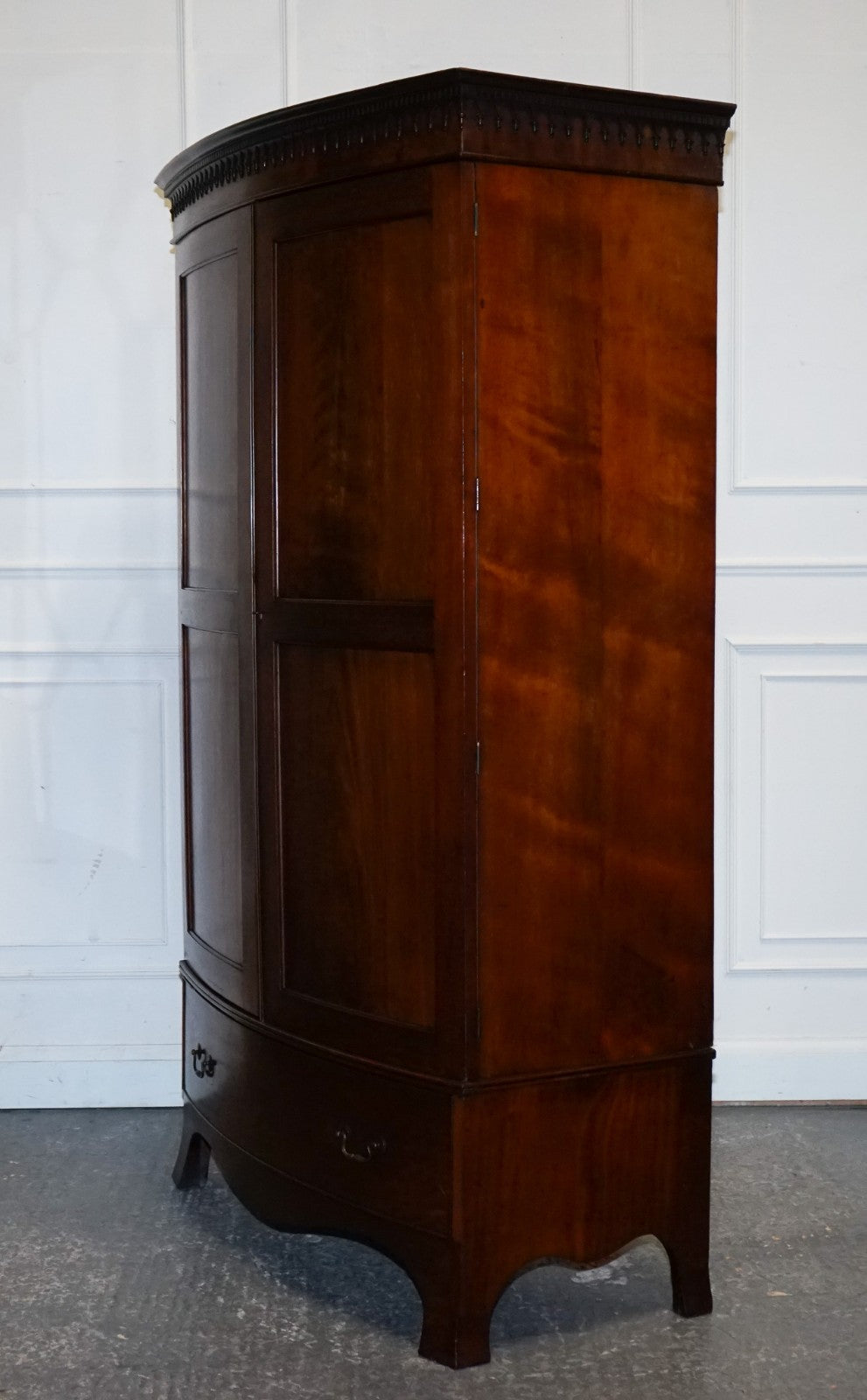 ANTIQUE ENGLISH GEORGE III LINEN PRESS CONVERTED TO WARDROBE