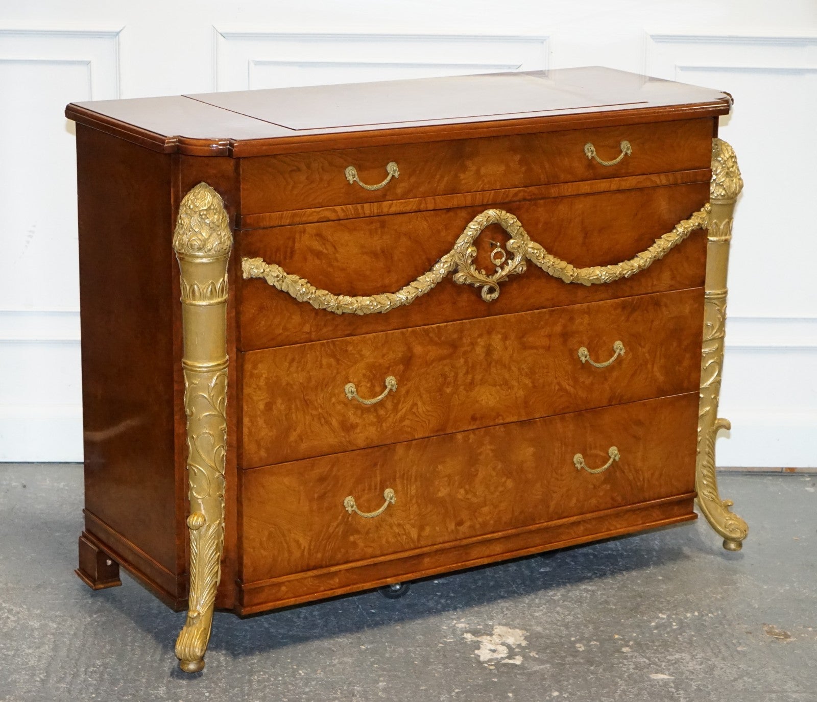 LARGE FAUX CHEST OF DRAWERS HIDDEN TV CABINET FRENCH EMPIRE STYLE