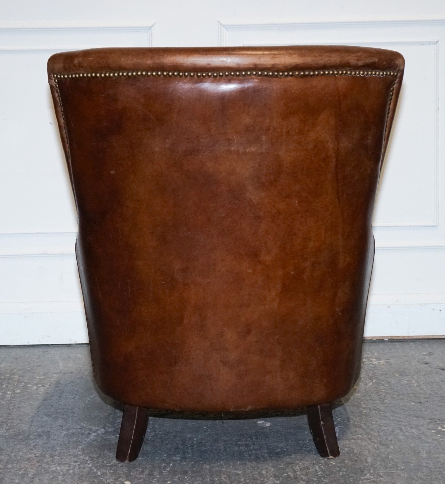 VINTAGE BROWN HERITAGE LEATHER READING LOUNGE ARMCHAIR HALO TIMOTHY OULTON STYLE
