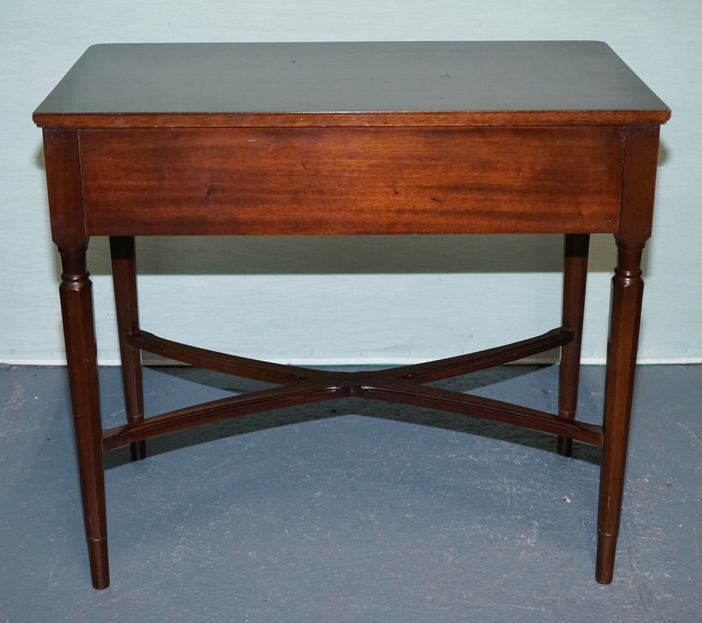 VINTAGE STRONGBOW GAME WRITING DESK WITH PULL OUT TRAY WITH LEATHER INLAY