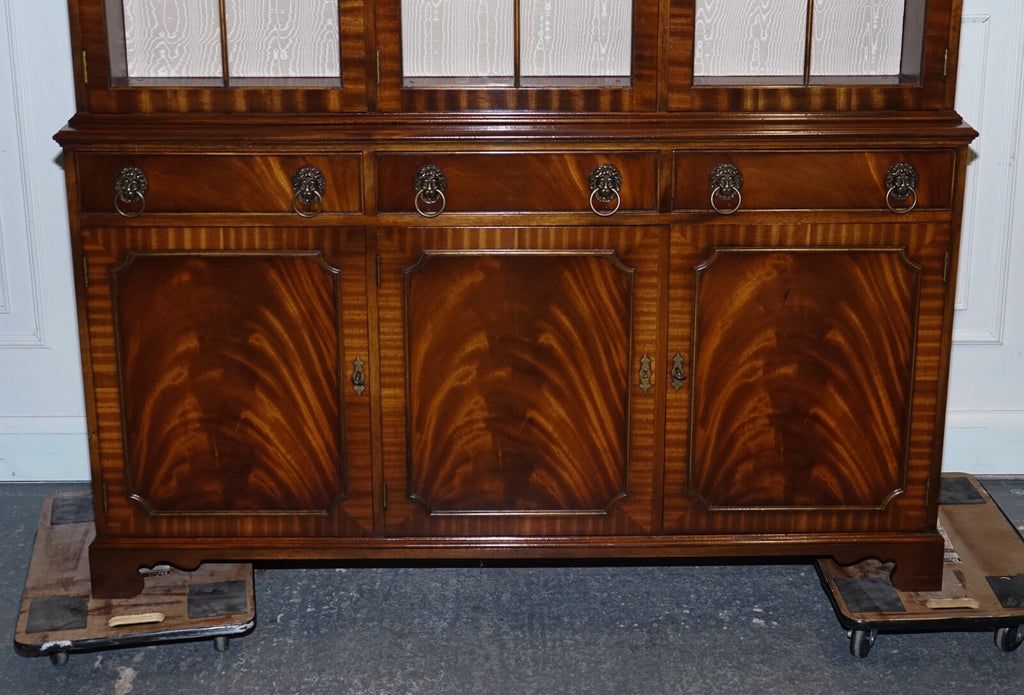 BEVAN FUNNEL GEORGIAN STYLE DISPLAY CABINET BOOKCASE GLASS SHELVES AND LIGHTS