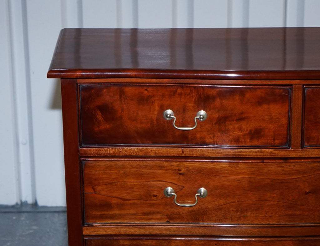 GEORGIAN REVIVAL STYLE SERPENTINE CHEST OF DRAWERS MADE BY BRIGHTS OF NETTLEBED