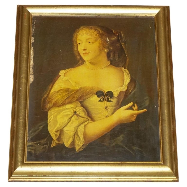 VINTAGE PRINT IN GILTED FRAME ''MADAME DE SÉVIGNÉ'' FRENCH ARISTOCRAT 86 X 56 CM
