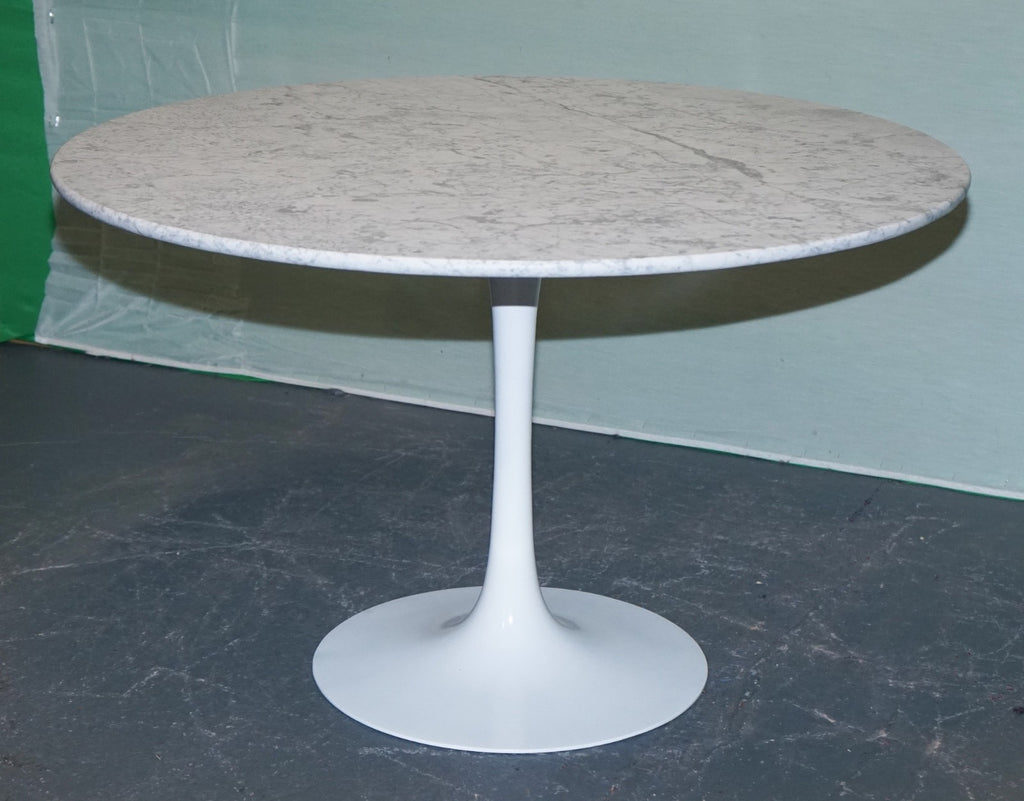 VINTAGE 1960s ARKANA TULIP DINING MARBLE TOP TABLE BY MAURICE BURKE