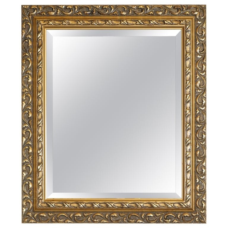 VINTAGE PETITE GOLD ORNATE BEVELLED MIRROR