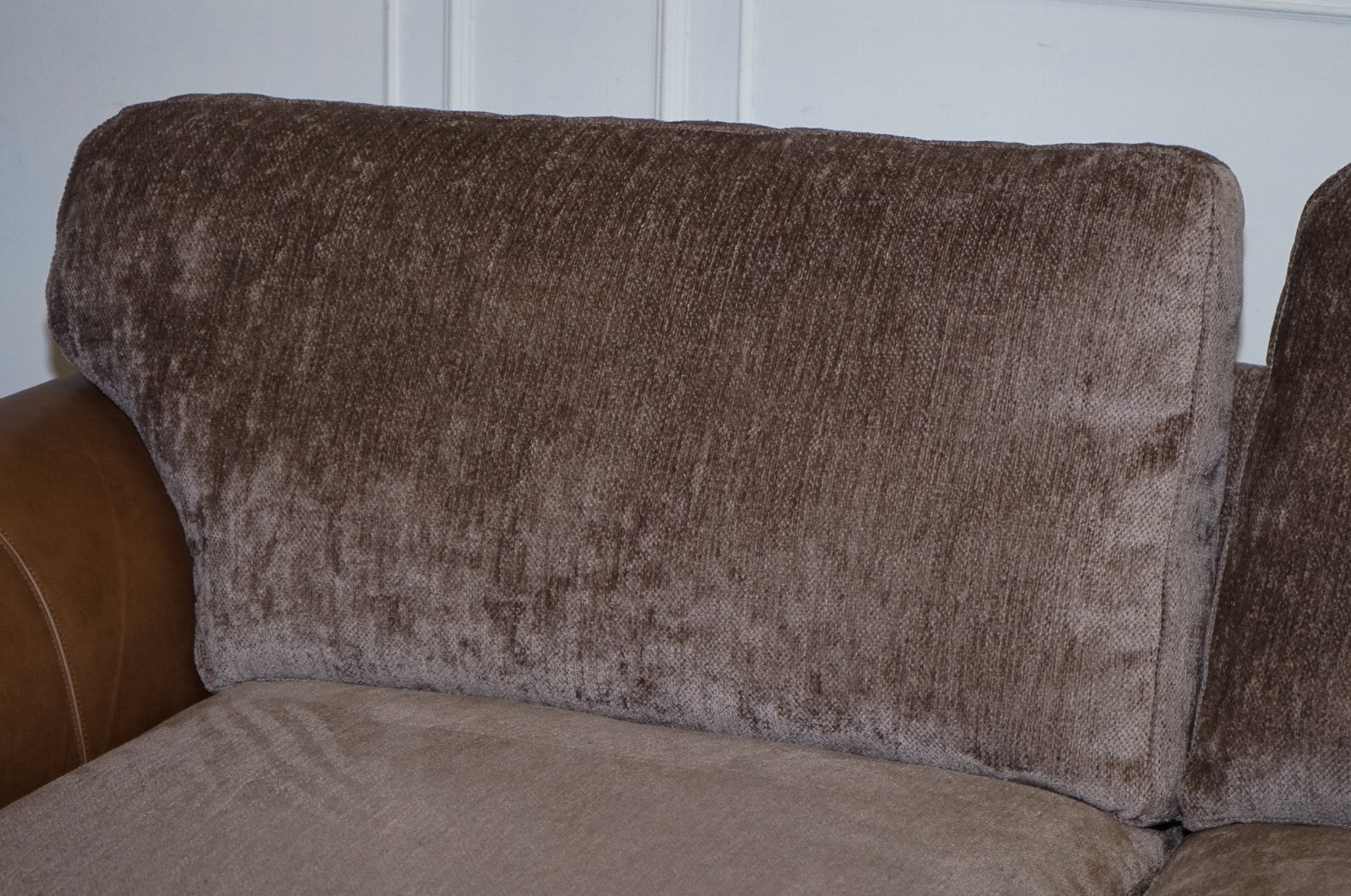 VINTAGE ALEXANDER & JAMES BLAKE 3 SEATER LEATHER & FABRIC SOFA RRP £2,240