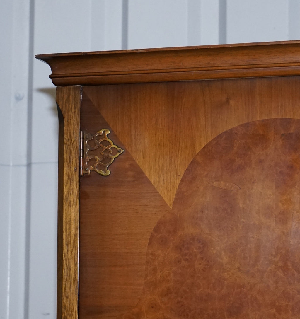 ART DECO STYLE ENGLISH WALNUT DOUBLE DOOR WARDROBE MADE BY DILLON, ENGLAND