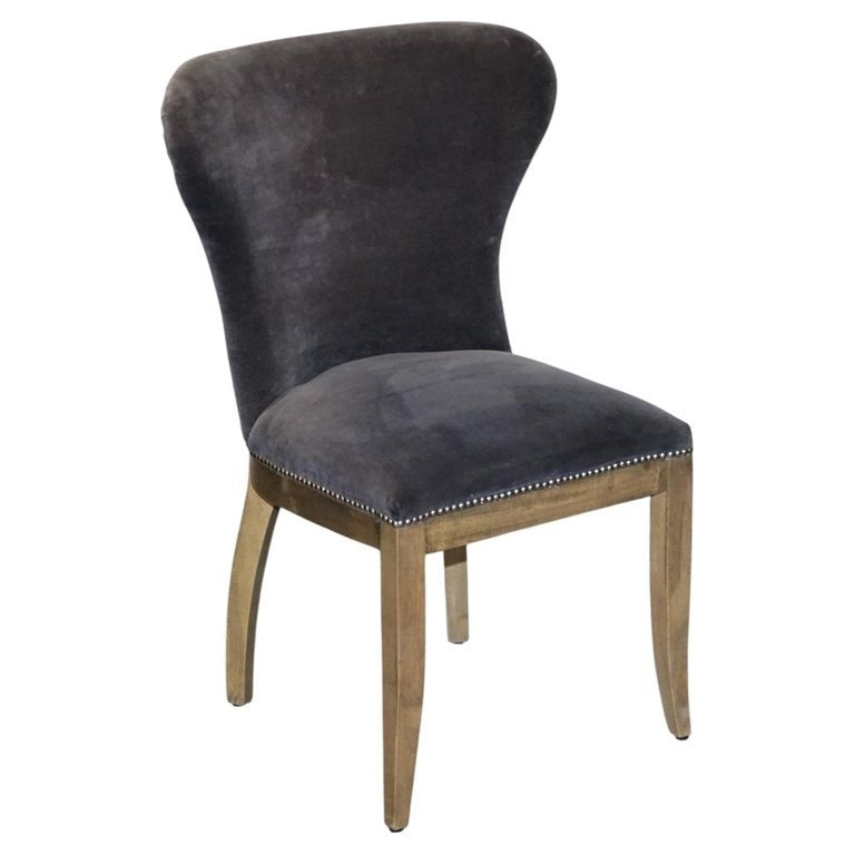 VINTAGE HALO RICHMOND SINGLE DESK OR DINING CHAIR NAVY VELVET FABRIC WITH STUDS
