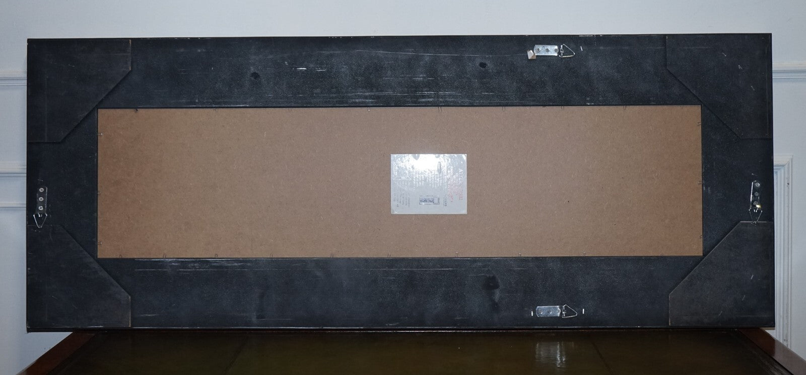 BEAUTIFUL LARGE SILVER BEADED CUSHIONED BEVELLED RECTANGULAR MIRROR