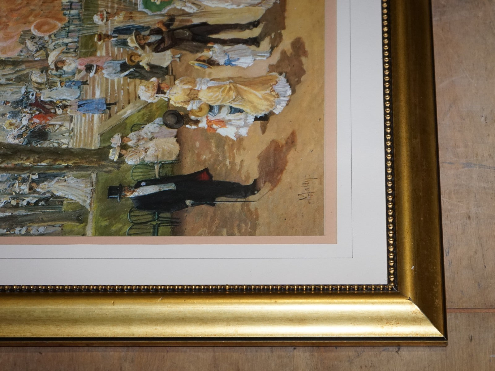 VINTAGE PRINT PAINTING ''BALLOON SELLER'' BY ALAN MALEY 64 X 79 CM