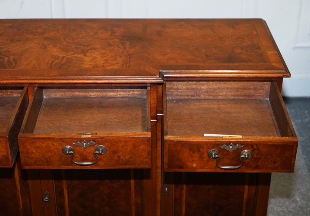 VINTAGE BURR WALNUT SIDEBOARD MADE BY JAN SMITH BRIGHTON