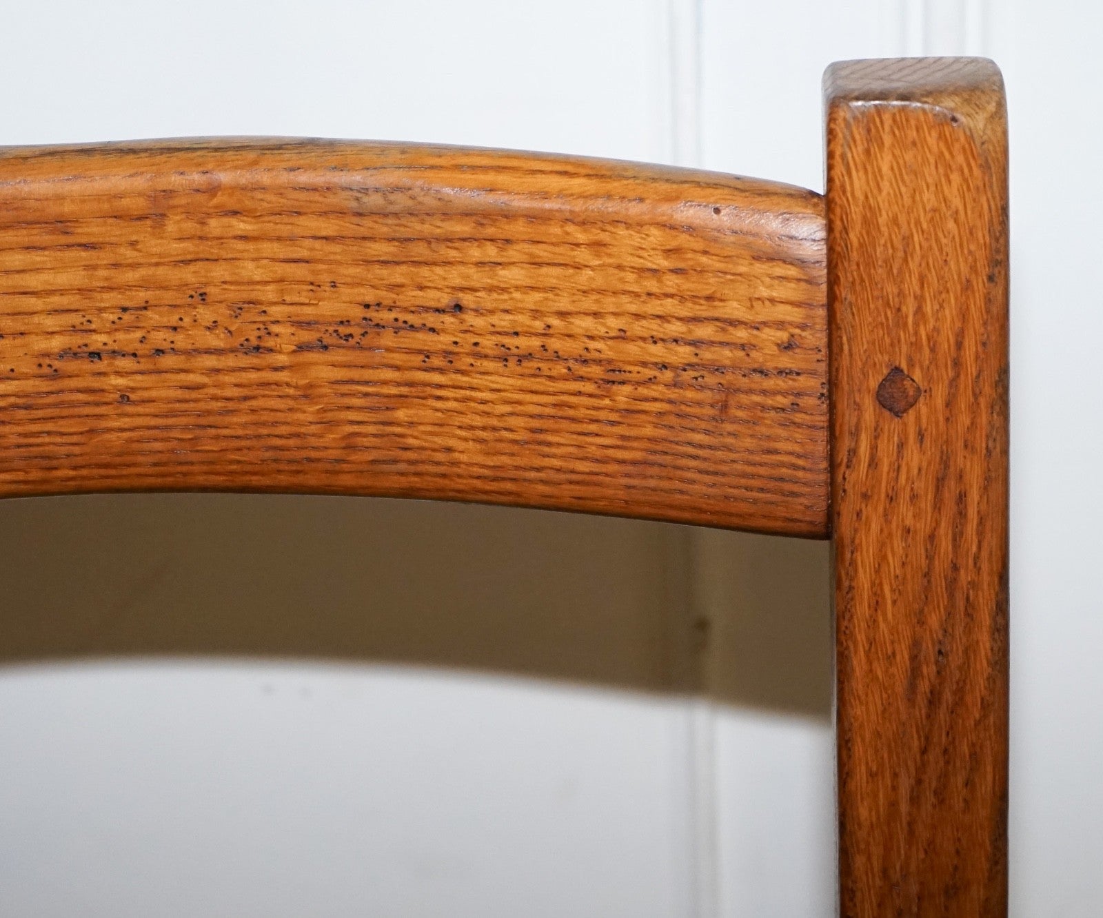 1950'S FRENCH SET OF 6 FARM COUNTRY HOUSE LADDER BACK DINING CHAIRS STRAW SEATS