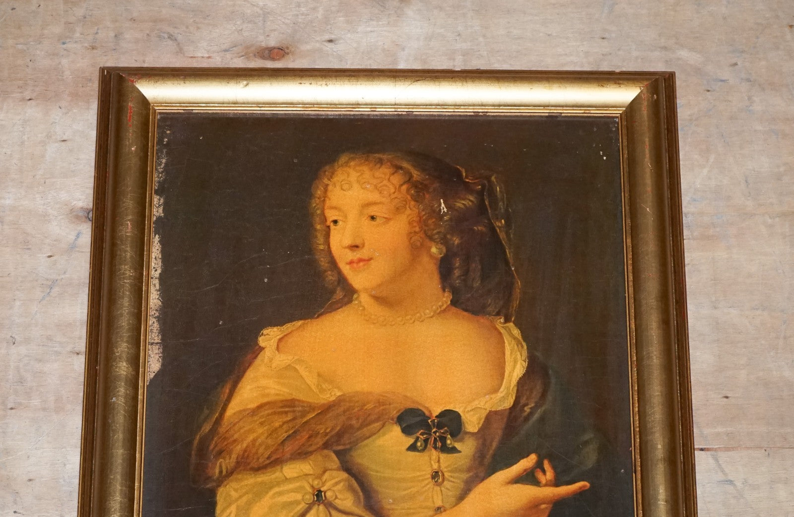 VINTAGE PRINT IN GILTED FRAME ''MADAME DE SÉVIGNÉ'' FRENCH ARISTOCRAT 86 X 56 CM
