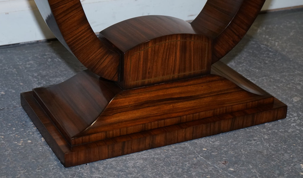 ART DECO EXOTIC MORADO & BRASS VANCUCCI SUNBURST CONSOLE BY THEODORE ALEXANDER